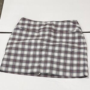 Swing Control Check Skorts Size 16 Golf Tennis Plaid Rear Front Pockets Active